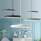 Suspension LED disque plat Ø 25 ou 40 cm, noir, vert, gris ou blanc
