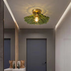 Plafonnier feuille de lotus en verre ambré, vert, rose ou clair