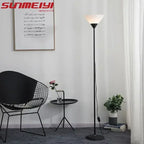 Lampadaire torchère noir à coupe blanche, liseuse en option