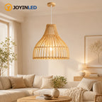 Suspension cloche en rotin naturel Ø 24 cm, câble de 150 cm