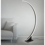 Lampadaire arc LED en croissant de lune, cadre blanc ou café