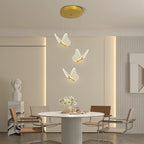 Suspension LED papillon en acrylique doré, 1 à 3 papillons