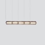 Suspension LED modulaire en verre strié fumé ou blanc, 32 à 190 cm