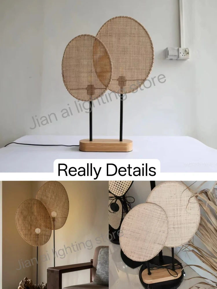 Lampadaire à disques en cannage de rotin, 8 modèles assortis