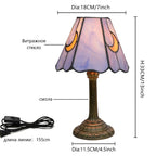 Petite lampe de chevet style Tiffany à croissants de lune