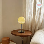 Lampe de chevet globe en verre de 12 cm sur tige chromée, 24 cm