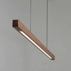 Suspension linéaire en bois de pin ou noyer, 80 à 180 cm, LED