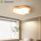 Plafonnier LED nuage en bois massif et acrylique, 4 tailles