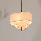 Lustre en tissu effet lin à trois étages, Ø 45, 58 ou 70 cm