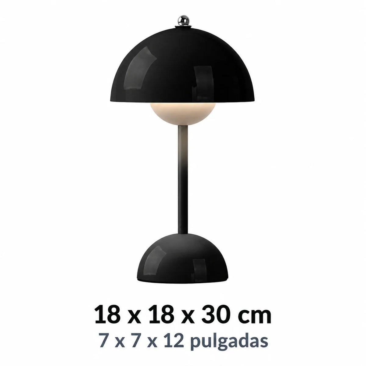 Lampe de table sans fil champignon laquée, 30 cm, rétro