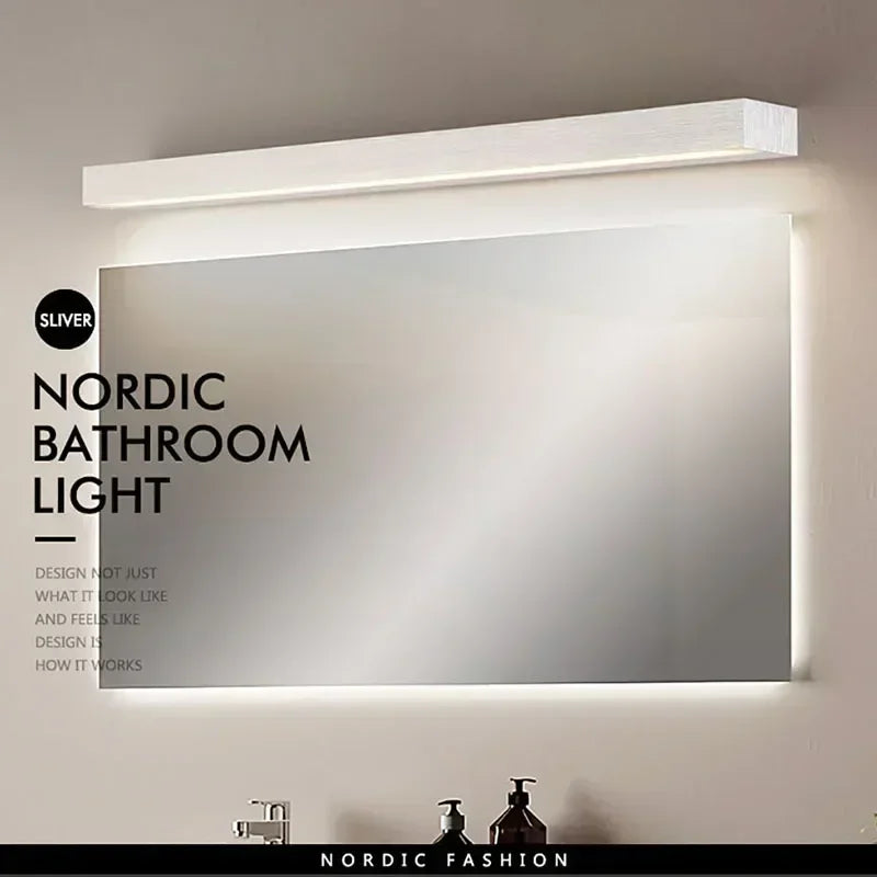 Applique murale LED réglette rectangulaire en aluminium brossé