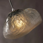 Suspension nuage en verre froissé fumé, clair ou ambré, Ø 20 à 40 cm