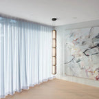Suspension LED modulaire en verre strié fumé ou blanc, 32 à 190 cm