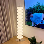 Lampadaire colonne blanc ondulé en acrylique, LED, 154 cm