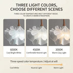 Suspension fleur Ø 40 cm en trois modèles, ampoule trois teintes