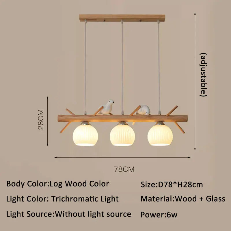 Log Wood Color / Without E27 bulb