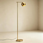 Lampadaire de lecture à globe cuivré ou noir, tige fine, 160 cm