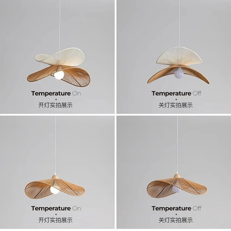 Suspension chapeau ondulé en corde tressée, une ou deux couches