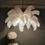Lustre en plumes d'autruche dès Ø 55 cm, 1 à 6 ampoules fournies