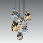 Suspension en verre bosselé façon goutte, Ø 20 cm, cinq teintes