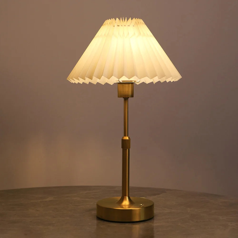 Lampe de chevet sans fil télescopique, abat-jour en tissu au choix