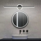 Applique murale LED barre fine et disque à halo, noire ou dorée