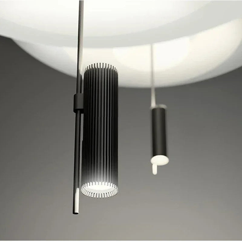 Suspension design à disques blancs superposés, LED, 2 à 4 niveaux