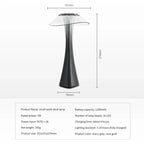 Lampe de table sans fil en sablier, abat-jour acrylique transparent