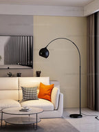 Lampadaire arc boule chromée, dorée ou noire, hauteur réglable