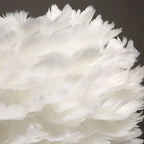 Lustre tambour en plumes à pampilles, blanc, rose ou rouge foncé