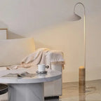 Lampadaire arc à abat-jour feuille et socle en marbre, 136 cm