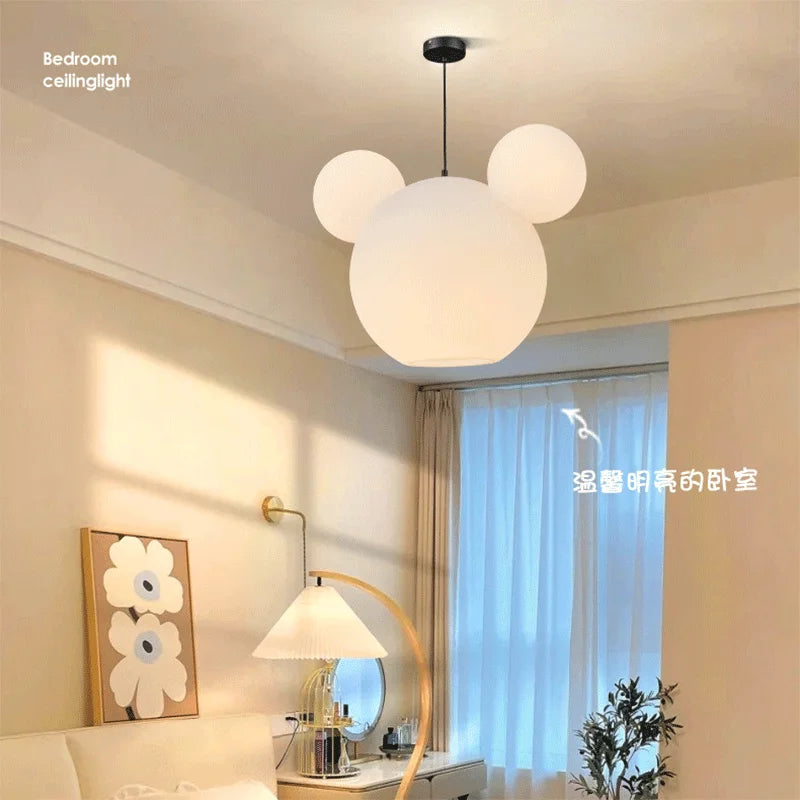 Suspension tête de souris blanche à oreilles rondes, Ø 25 à 55 cm