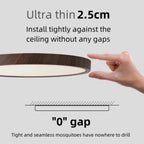 Plafonnier LED ultra-fin 2,5 cm effet bois, rond de 30 ou 40 cm