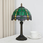 Lampe de chevet Tiffany en vitrail, libellule, paon ou morse, 20 cm
