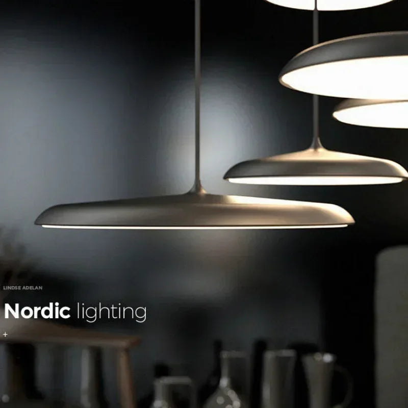 Suspension LED disque plat Ø 25 ou 40 cm, noir, vert, gris ou blanc