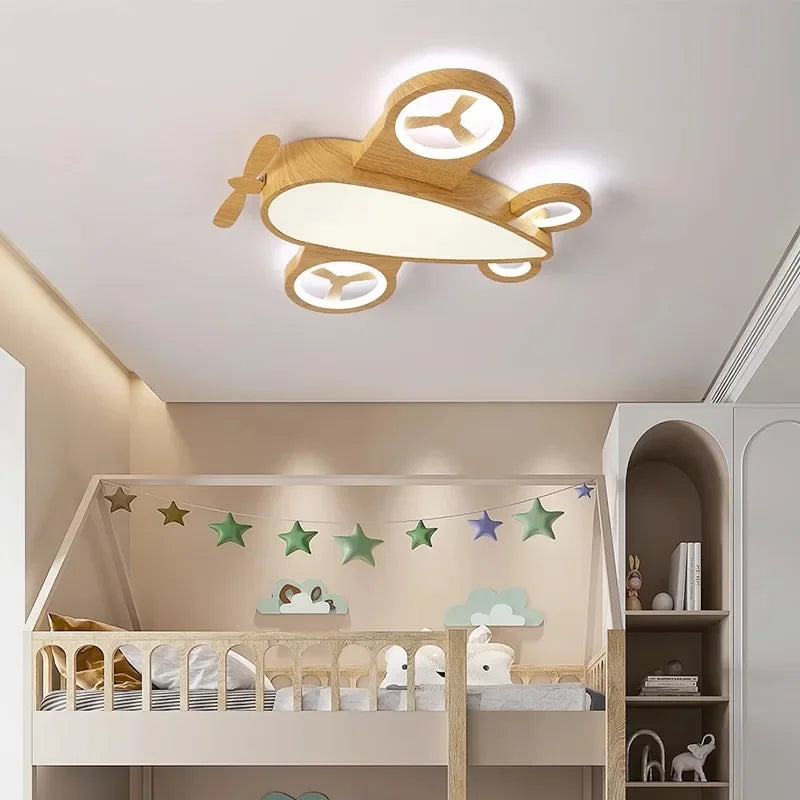 Plafonnier avion LED pour chambre d'enfant, 4 tailles, teinte au choix