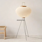 Lampadaire lanterne en papier de riz sur trépied noir, 120 cm