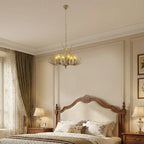 Lustre ramure de cerf en résine, 6 bougies E14, ampoules fournies