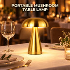 Lampe champignon en métal et acrylique sans fil, H 21 cm