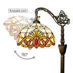 Lampadaire Tiffany en vitrail, tête pivotante façon pêcheur, 160 cm