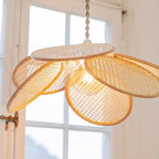 Suspension fleur en cannage de rotin à cinq pétales, Ø 30 à 60 cm
