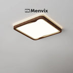Plafonnier LED extra-plat effet bois, carré ou rond de 50 cm, 48 W