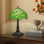 Lampe style Tiffany glycine en vitrail vert, abat-jour 30 cm, 49 cm