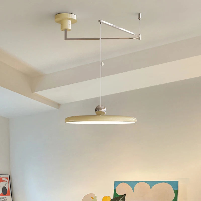 Suspension déportée à disque LED de 40 cm et bras pivotant, 6 coloris