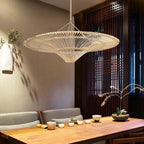 Grand lustre chapeau en rotin, Ø 60 à 130 cm, suspendu ou plafonnier