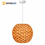 Suspension boule en bambou tressé à grosses mailles, Ø 30 x H 26 cm