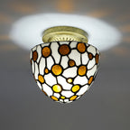 Plafonnier style Tiffany, coupole en verre teinté Ø 18 cm