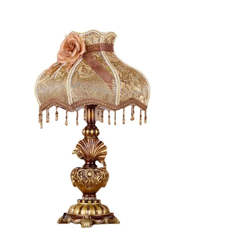 Lampe de chevet baroque 55 cm, ampoule LED fournie et télécommande