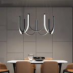 Lustre LED à arcs en U suspendus, 6 ou 7 arcs, Ø 65 ou 80 cm