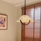 Suspension monte-et-baisse en corde de coton et bois, Ø 48 cm